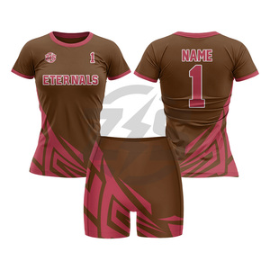 Women's Volleyball Jersey Set Sublimation Print Blue Green Breathable Polyester Uniform - Product Image 4