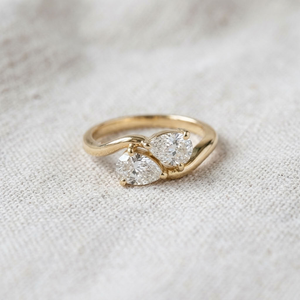 Women's 14K Yellow Gold Pear Cut Diamond Engagement Ring Romantic Style Lab Grown Diamond Fine Jewelry - Product Image 3