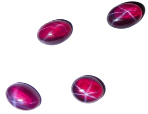 Rubis étoilé transparent ovale 8x12 mm 5 carats, cabochon poli créé en laboratoire avec effet étoile à 6 branches pour la fabrication de bijoux - Product Image 3