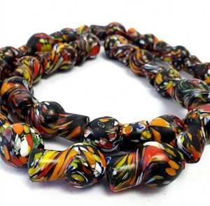 custom artisan glass trade <b>beads</b> abstract speckled tube round <b>beads</b> <b>direct</b> factory supply all africa ghana nigeria market - Product Image 4