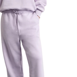 Women Light Lavender Wide Leg Fleece Sweatpants Elastic Waist Loose Fit Casual Soft <b>Winter</b> Lounge <b>Trousers</b> - Product Image 6