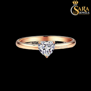 Hot Sale Women's Rose Gold Plated Heart Diamond Engagement <b>Ring</b> Classic Prong Setting 10K Gold Jewelry From <b>Indian</b> Supplier - Product Image 5