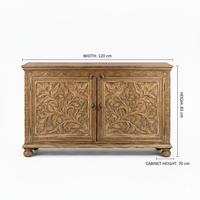 Buffet à deux portes en bois massif de la collection Luxury Majestic Branches, meuble de rangement moderne pour salon et hôtel