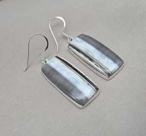 ต่างหูเงินแท้ 925 ชุบทอง ประดับโอปอลสีน้ำเงินธรรมชาติ งานแฮนด์เมด สำหรับผู้หญิง ของขวัญวันครบรอบ ขายส่ง - Product Image 3