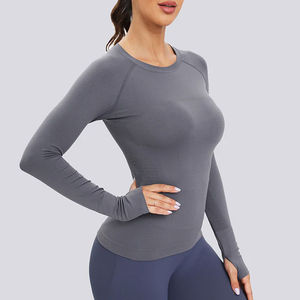 เสื้อรัดรูป Rash Guard แบบสั่งทำสำหรับผู้หญิง เสื้อรัดรูปขายดีกำลังเป็นที่นิยม - Product Image 4