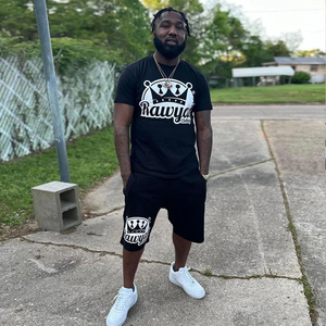 ชุดเซ็ตเสื้อยืดแขนสั้นผ้าฝ้ายและกางเกงขาสั้นลำลองสไตล์สตรีทแวร์สำหรับฤดูร้อนปี 2025 ชุดลำลองผู้ชายแบบ 2 ชิ้น - Product Image 5