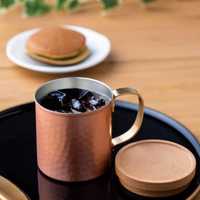 Mug à poignée personnalisée en cuivre brun Pojan de qualité supérieure, design unique et écologique, avec couvercles élégants pour pot à bougie Uttar