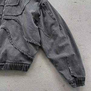 Sudadera con capucha para hombre, personalizada, con lavado ácido, cuello alto, estilo oversize, streetwear, bomber, forro polar, ecológica, transpirable, de secado rápido - Product Image 4