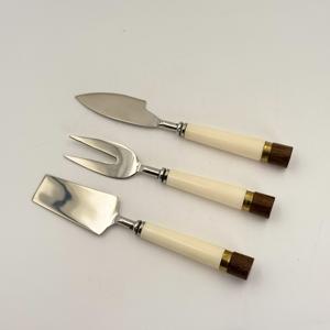 ชุดอุปกรณ์ชีส 3 ชิ้น ประกอบด้วยที่ตัดชีส ส้อม และมีดชีส ด้ามจับทำจากเรซิ่น คุณภาพสูง ขัดเงา ราคาถูกที่สุดจากอินเดีย - Product Image 3