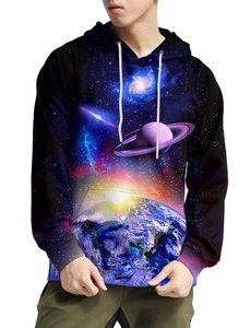 Sweat-shirt à capuche respirant en molleton 100 % coton, imprimé par transfert thermique personnalisé, pour hommes, femmes, jeunes et vêtements d'équipe - Product Image 1