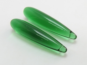 Perles en verre de quartz vert chromé en forme de goutte allongée de 35 mm, paire assortie, fournitures en gros pour la fabrication de boucles d'oreilles DIY PMEGEMSBEADS - Product Image 6