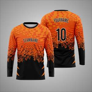 Maillot de sport à manches longues personnalisé par sublimation – T-shirt d'entraînement athlétique avec impression personnalisée du nom et du numéro de l'équipe - Product Image 1