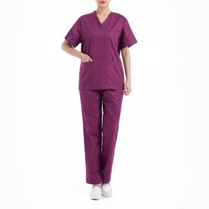 Uniforme Sanitario con Cuello Mao y Cremallera para Médico/a y Enfermero/a, Bata Quirúrgica de Color Liso, Conjunto de Blusa y Pantalón Sanitario para Mujer y Hombre - Product Image 5