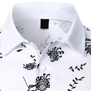 High Quality OEM ODM Customized Men's Floral Print Polo Shirt Anti-Wrinkle Breathable Summer Casual Business Wear - Product Image 3