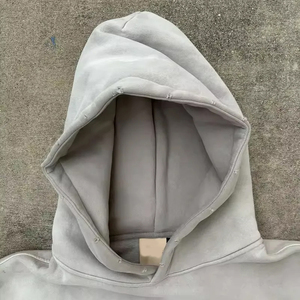 Survêtement d'été personnalisé pour homme, 100% coton, couleur gris, qualité supérieure, effet délavé, coupe ample. - Product Image 4