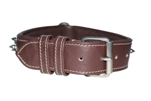 Collar de cuero de grano completo para perro con púas, collar duradero y resistente para mascotas, calidad de exportación, fabricante de Divine International - Product Image 6