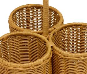 Porte-bouteilles en rotin tressé écologique, couleur blanche, double porte-bouteilles, panier de rangement fait main pour commande en gros - Product Image 4