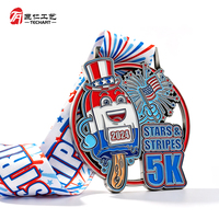 Médaille de marathon 5K personnalisée en émail souple, récompense sportive en métal, médaille de finisseur de course avec ruban