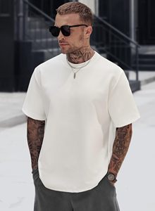 Camiseta de algodón grueso con cuello redondo y corte holgado para hombre, proveedor mayorista - Product Image 2