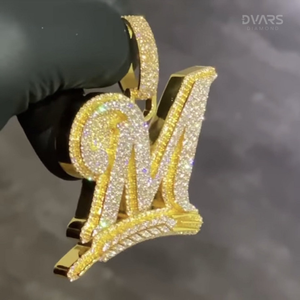 Colgante Personalizado con Letra Inicial VVS Moissanite, Totalmente Cubierto de Diamantes, Alfabeto de la A a la Z, Número, Plata de Ley 925, Chapado en Oro de 18K - Product Image 6