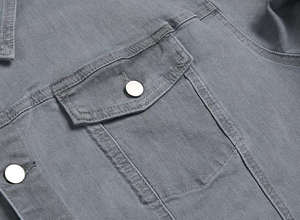 Chemise en jean vintage pour homme, éco-responsable, avec boutons en corne, tissu confortable, doux et respirant, couleur unie classique, streetwear, usage quotidien - Product Image 6