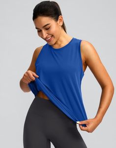 Camiseta sin mangas personalizada para mujer, estilo racerback, informal, de algodón, ajustada, transpirable, acanalada, para verano, moda, entrenamiento, yoga - Product Image 1
