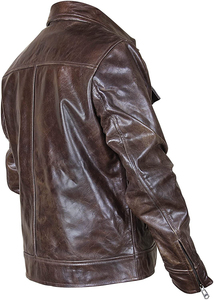 Best Manufacturer Men's Leather Jacket High Quality <b>Canvas</b> New Edition Custom OEM Service Variety Styles Front Logo Placement - Product Image 4