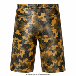 Custom Printed Leather Mid Waist <b>Cargo</b> Long Jorts Men's Camo Knee Length Waterproof Eco-Friendly OEM Private Label Streetwear - Product Image 3