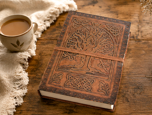 Journal en cuir fait main Arbre de Vie, carnet d'écriture vintage, journal intime en cuir gravé, carnet de croquis de voyage, cadeau pour hommes et femmes - Product Image 1