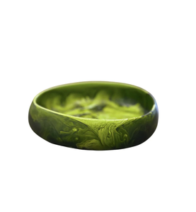 Bol à salade léger et jetable en résine, effet marbre blanc poli à motif tourbillonnant, fabriqué à la main, écologique et compatible lave-vaisselle pour la maison - Product Image 3