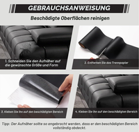 Cinta Adhesiva Impermeable para Reparación de Cuero, Kit de Reparación de Cuero Autoadhesivo para Muebles, Sofás, Asientos de Coche, Bolsos, Reparación y Renovación