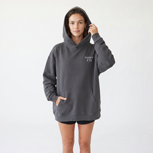 Sweat-shirt à capuche en molleton de coton uni pour femme, coupe ample, décontracté, doux, pour l'hiver, avec poche - Product Image 5