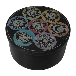 Precio al por mayor Seven Chakra esteatita pendientes collar pulsera brazalete y anillo organizador de almacenamiento regalo perfecto para niñas - Product Image 1