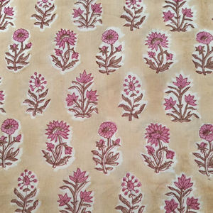 Tissu 100% coton pur, imprimé à la main avec des motifs floraux indiens multicolores, vêtements pour femmes, garçons, filles, rideaux, matelas, sacs - Product Image 1