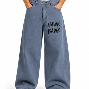 Pantalon Baggy Homme Coupe Ample Décontractée Jambe Large Style Décontracté Taille Élastique Grande Taille Coton Denim - Product Image 1