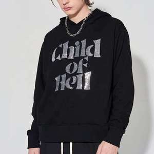 Sudadera con Capucha Personalizada con Logotipo, Estilo Urbano, con Pedrería, Sudadera con Capucha para Hombre, de Tela Gruesa - Product Image 3