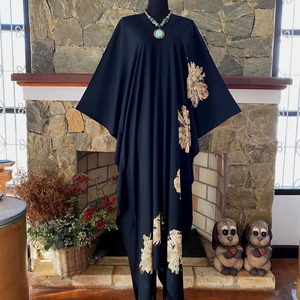 Vestido caftán de rayón Shibori Bleach Tie Dye hecho a mano, talla grande, ropa informal para mujer - Product Image 1