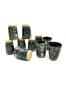 Vaso Artesanal de Cuerno de Búfalo Grabado Estilo Vikingo Negro, Taza de Cuerno Natural para Coleccionistas de Bebidas al por Mayor - Product Image 4