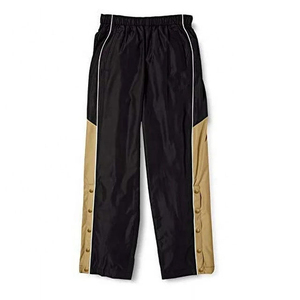 Pantalon coupe-vent en polyester tendance style vintage, taille élastique légère, taille mi-haute, infroissable, style sport décontracté, coupe droite - Product Image 2