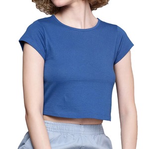 Custom <b>Crop</b> <b>Top</b> Good Selling Casual Wear Breathable Women <b>Crop</b> <b>Top</b> T Shirts OEM Women Cotton Short Sleeve <b>Crop</b> - Product Image 1