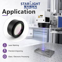 Lentille de numération F-Theta bleu violet 405 nm pour marquage laser, gravure de PCB et plastique, systèmes Galvo