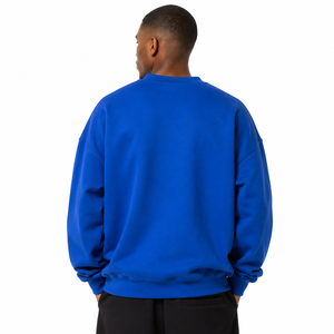 Sweat-shirt à col montant bleu royal pour homme avec broderie personnalisée en twill, 100% coton, sweat-shirt à col montant pour fraternité - Product Image 3