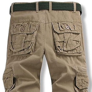Pantalon cargo homme de haute qualité en toile de coton, idéal pour l'extérieur, formel, long, avec taille élastique et cordon de serrage, respirant et imperméable - Product Image 5