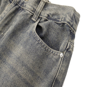 Pantalon en jean vintage à jambe droite de haute qualité, design personnalisé, 100% coton, jean pour homme - Product Image 6