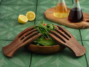 Handmade Wooden <b>Salad</b> Mixing Hands for Food Serving Eco Friendly Wooden <b>Salad</b> Mixer for Modern Homes - Product Image 2