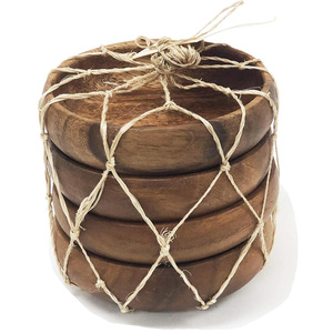 Vente en gros directe d'usine de bols à fruits secs en bois d'acacia de haute qualité ensemble de 8 pour noix pop-corn légumes ou décoration de table - Product Image 5