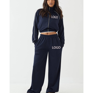 Conjunto Deportivo Personalizado de 2 Piezas para Entrenamiento de Fútbol, Chaqueta Deportiva Corta con Cierre y Pantalones de Felpa Francesa, OEM ODM, Manga Larga - Product Image 4