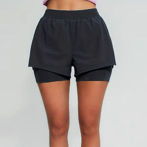 Shorts Deportivos Premium para Mujer, Doble Capa, Cintura Alta, Tela Transpirable, para Entrenamiento, Gimnasio, Proveedor OEM - Product Image 6