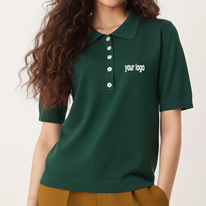 เสื้อผู้หญิงสั่งทำพิเศษสำหรับฤดูร้อน สวมใส่สบาย ผ้าฝ้าย 100% เป็นมิตรกับสิ่งแวดล้อม ระบายอากาศได้ดี สีเขียวล้วน สไตล์สตรีทแวร์ ราคาขายส่ง - Product Image 1