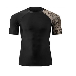 Rashguard personnalisé pour hommes adultes, manches longues, anti-odeur, extensible dans 4 directions, respirant, avec panneaux latéraux en mesh pour l'entraînement de BJJ - Product Image 5